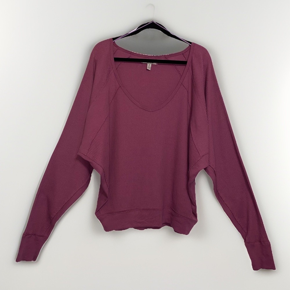 Free People Mauve Pink Rose Womens Pullover Oversized Long Sleeve Sweater Medium